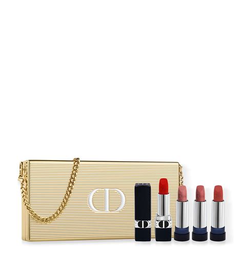 dior gold set|Dior set with pouch.